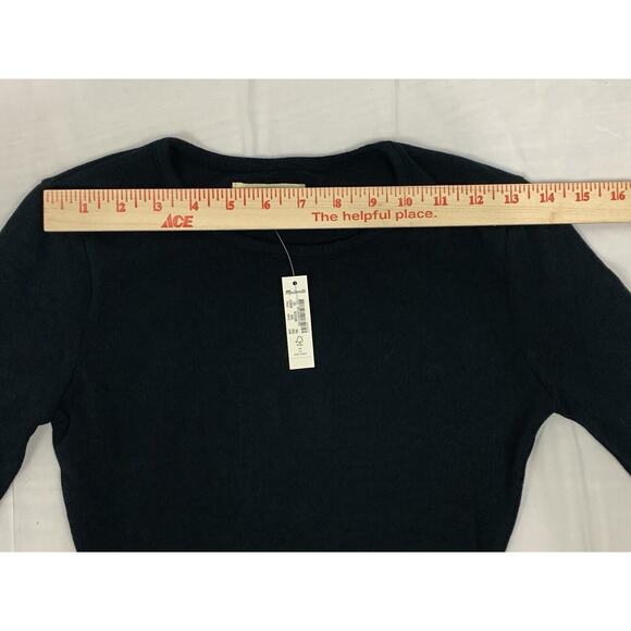 NWT Madewell Crewneck Short Sleeve Bodysuit Thong Women's size XS Black - Picture 10 of 12